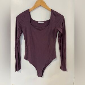 Women's Purple Long Sleeve Bodysuit